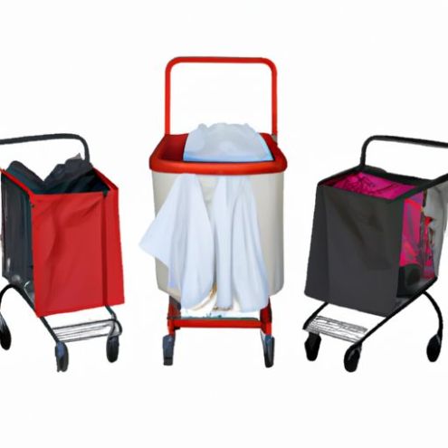 3 Bag Cart Laundry oxford fabric Sorter Bag Dirty Clothes Bin Laundry Basket With Wheels Hot Sale Medi Cart Laundry Trolley