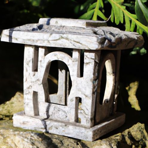 linterna granito decoración de jardín decoración para linterna Piedra natural al aire libre