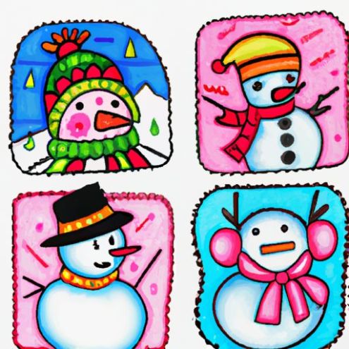 Painting For Kids Handmade Diamond Crafts wall art Snowman Decorative Stickers Cartoon Mosaic Art Sticker