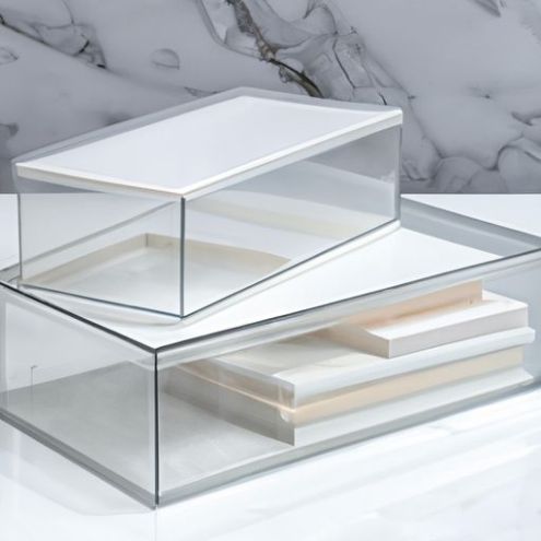 Boîte de tri de rangement Livre dans boîte de rangement en marbre blanc transparent