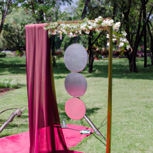 Cubierta de metal para fiesta de cumpleaños y aniversario de tela con arco circular redondo, telón de fondo para arco, soporte de flores para arco de boda