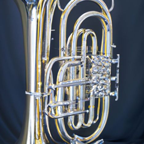 Instrumento de bronze amarelo intermediário atualizado com acabamento prateado de trompa tenor com estojo Montreux Concert Series