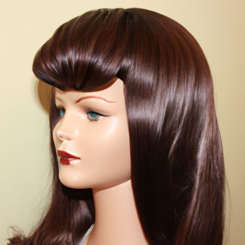 22 24 Zoll weiblicher Kopf, 100 % natürlicher menschlicher Mannequin-Puppenkopf, Training, Kunstkopf, echtes menschliches Haar mit Schultern, braunes Haar, WUFOREST-Styling-Praxis