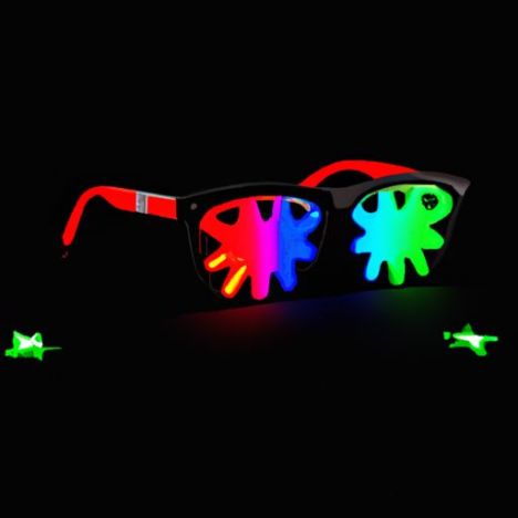 Çocukların Noel Masası ve Çeşitli Renklerdeki Yetişkinler için Yenilikçi Güneş Gözlükleri LED Sesle Etkinleşen Gözlük Işığı