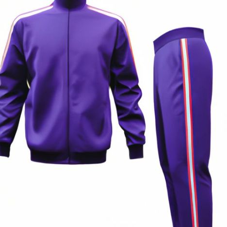 SportsTracksuit OEM Custom Gym Sweatsuit พัฟแบบกำหนดเองพิมพ์โลโก้แถบโพลีเอสเตอร์วอร์มบุรุษคุณภาพสูงผู้ชายคุณภาพดี