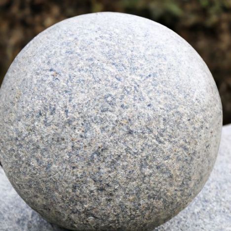 Bola de pedra de arenito decorativo de granito cinza redondo natural para decoração de paisagem ao ar livre do parque
