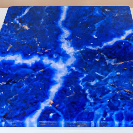 Esstisch aus blauem Sodalith-Marmorstein, gesinterter Stein, Halbedelstein
