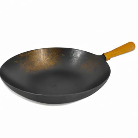 deep cooking pan kitchen fry pan set cast with wood handle chinese iron wok DF trading house Chinese wok iron