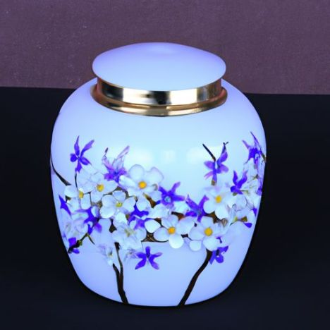 电镀罐陶瓷罐花瓶铝花带盖陶瓷家居装饰装饰艺术定制家居装饰陶瓷姜罐白色和金色
