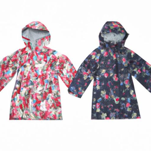 Jaket Luar Ruangan Baju Hujan Tahan Air untuk Anak-anak Mantel Bulu Berlapis Motif Bunga Jas Hujan untuk Anak Laki-laki Perempuan Pakaian Anak Kustom