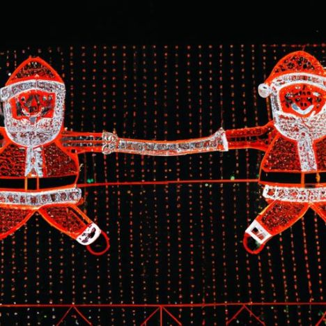 Светодиодные светильники для рекламы Санта-Клауса Праздничные светодиодные дисплеи 2d Освещение для рождественских праздников Уличное освещение с веревкой