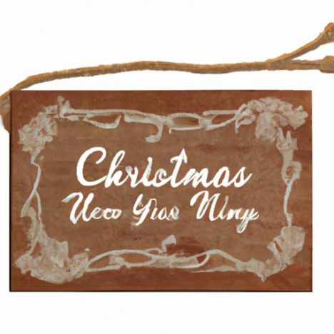 Placa de madeira retangular de Natal de 6 polegadas para sala de estar, placa de madeira suspensa com corda de juta para pintura de pirografia, escrita e decoração inacabada 9 x