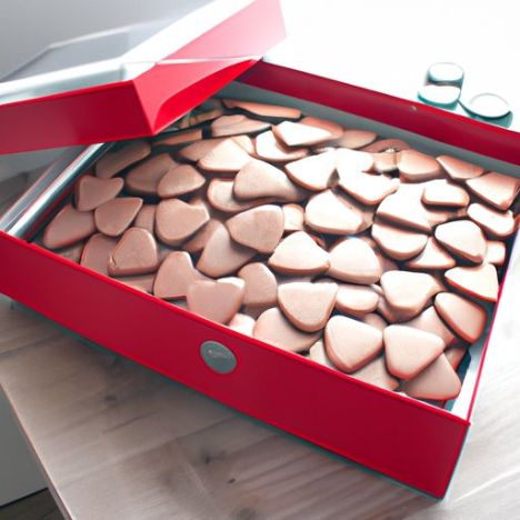 Caixa com tampa Dia dos Namorados e descarregamento de doces de casamento Máquina de fazer biscoitos de chocolate Equipamento Lata em formato de coração