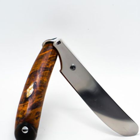 9″” अखरोट की लकड़ी के हैंडल और चमड़े की म्यान के लिए रेजर के साथ दमिश्क स्टील स्ट्रेट रेजर क्यूबी-21-एच1046 पेशेवर हस्तनिर्मित कस्टम उच्च गुणवत्ता