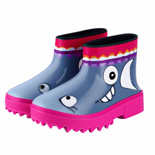 أحذية المطر للأطفال البنات والأولاد أحذية رياضية مضادة للانزلاق للأطفال أحذية المطر للأطفال أحذية مائية لطيفة مقاومة للماء أحذية المطر الصغيرة للأطفال على شكل قرش كرتوني