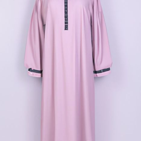 女士长袍阿拉伯棉长袍穆斯林伊斯兰全袖方领穆斯林长裙宽松土耳其长袍长袍摩洛哥 Jilbabs
